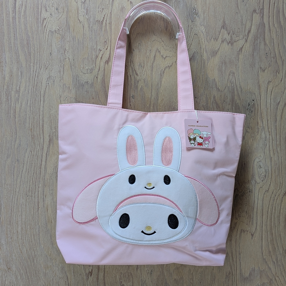 NEW SANRIO My Melody Large Pink Embroidery Tote Bag